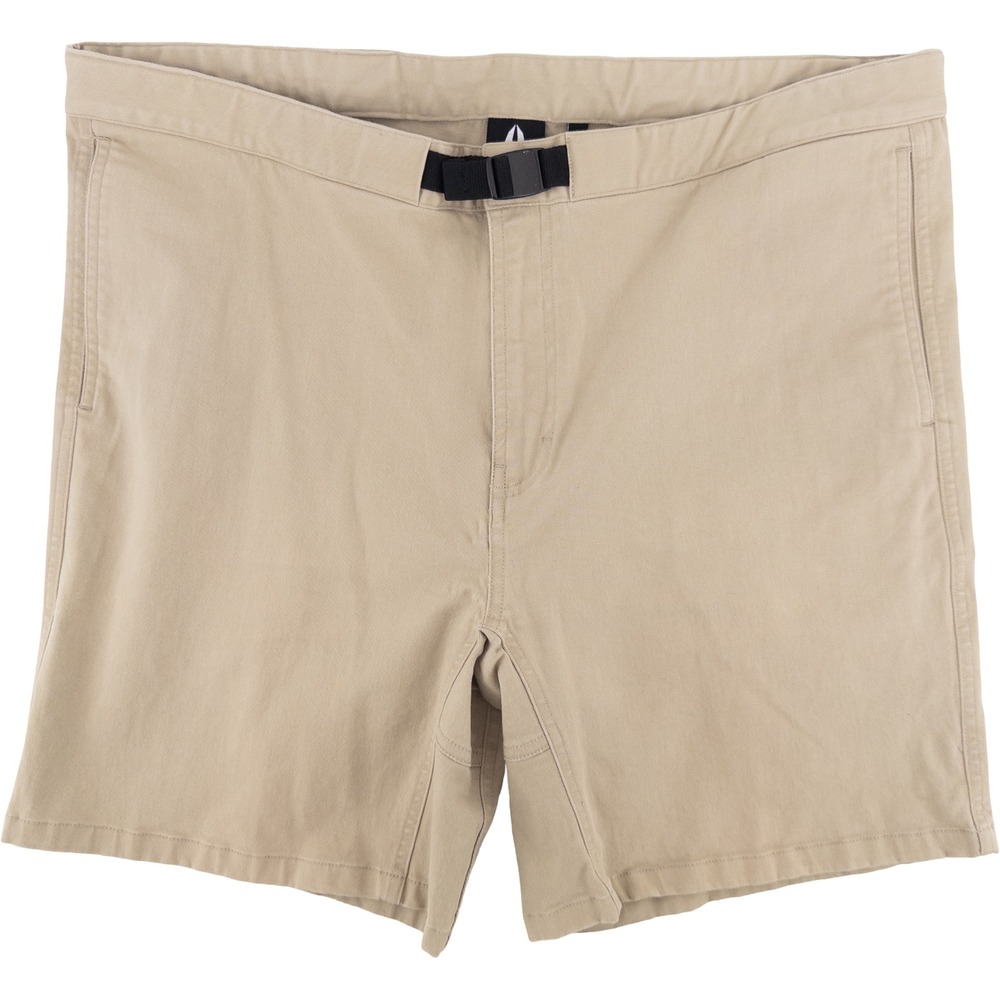 Bearded Goat Mens Large Boundless Canvas Shorts Tan Khaki Belted Gorpcore Hiking